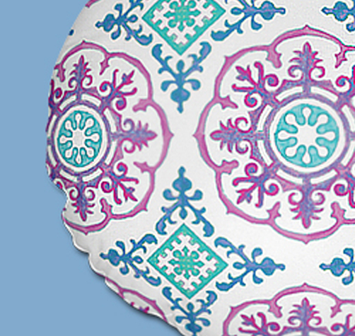 Blue mandala Round Cushion